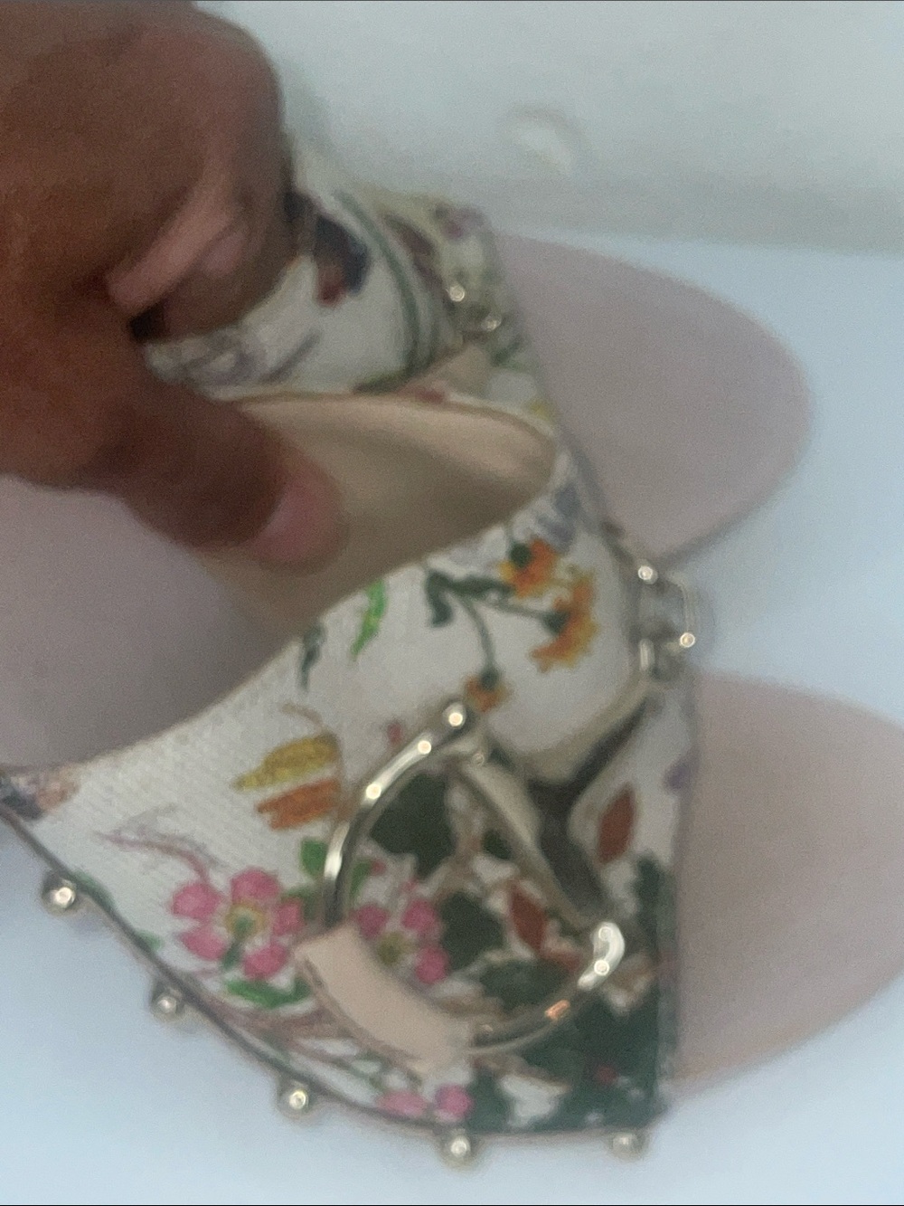 Authentic Gucci Floral canvas High Heel Mules size 8 - Picture 6 of 8